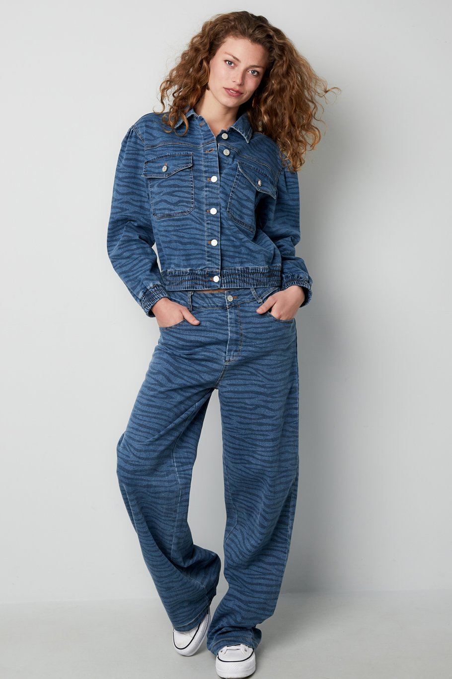 Jacke im Twinning-Zebra-Stil - Blau Bild4